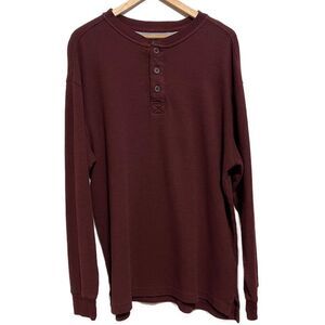 Red Head Brand Co Men’s Thermal Henley Burgundy, Size Large
